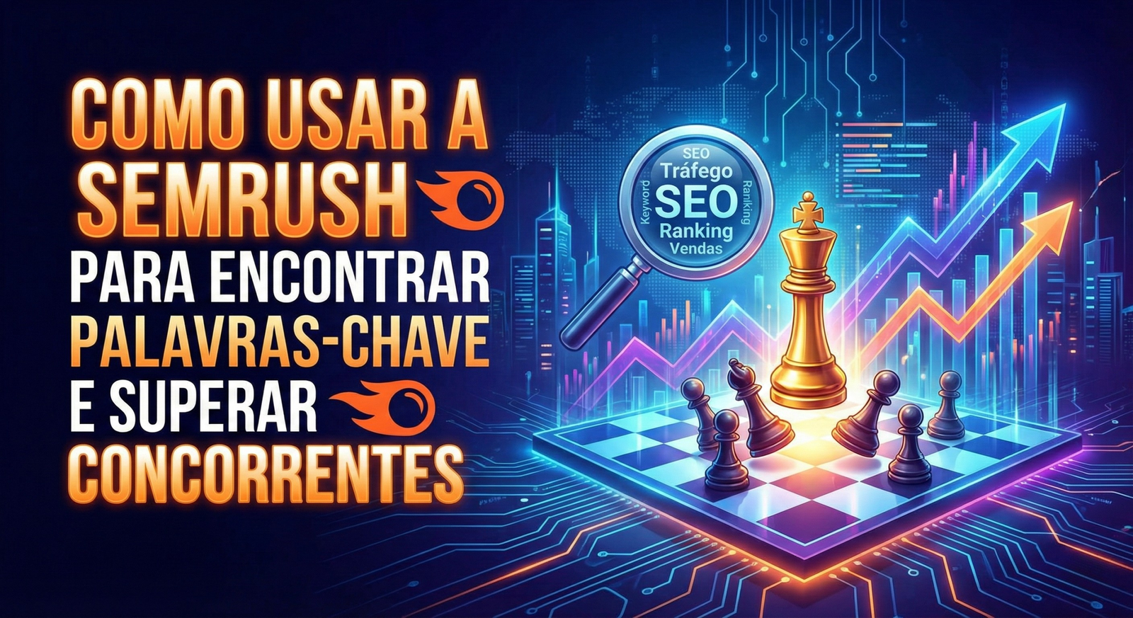 Banner Prime Buscas explicando como ativar o Semrush Teste Grátis 30 Dias para escalar SEO em 2026